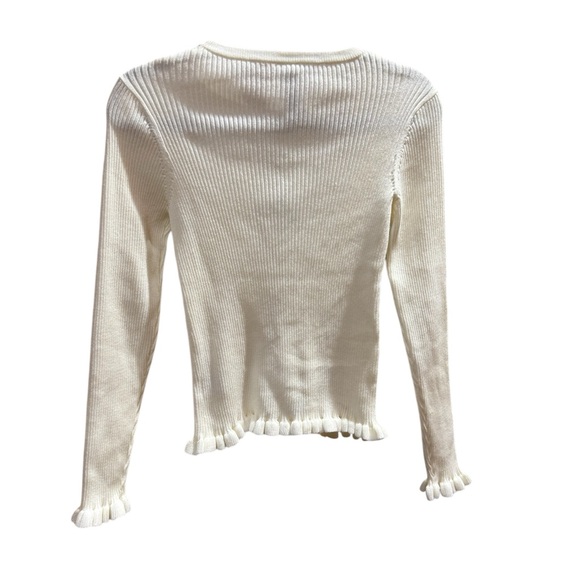 Grace & Karma Ribbed Ruffle Hem Top Size Small - Picture 2 of 3